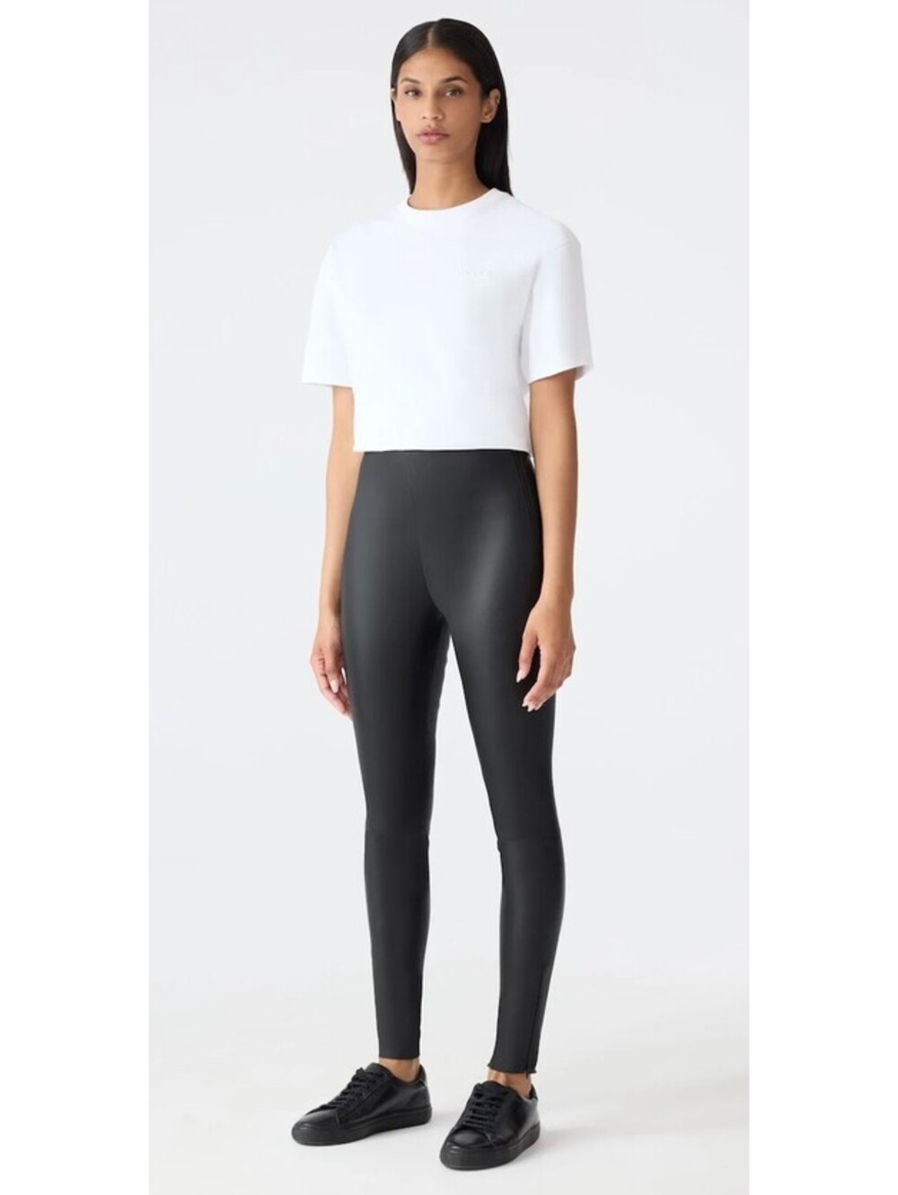 MACKAGE NAVI-Z LAMBSKIN LEATHER PLONGE SUPER SKINNY PANTS 6